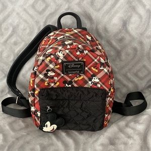 NWOT Disney Loungefly Plaid Mickey Mini Backpack